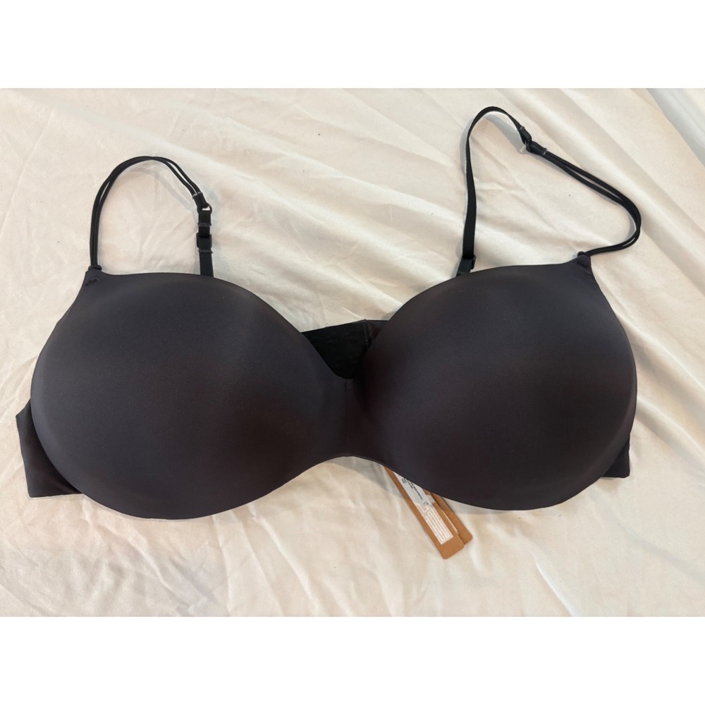 SKIMS Fits Everybody T-Shirt Bra Onyx Black Underwire Padded 44DD NEW - Picture 1 of 4